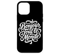 Custodia per iPhone 12 mini Bonjour Tout le Monde Script francese Hello World