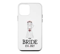 Custodia per iPhone 12 mini Bride Est 2027 Sposa sposo 27 Fidanzamento luna di miele abbinato