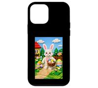 Custodia per iPhone 12 mini Building Bricks Easter Egg Bunny Ragazzi Ragazza Famiglia Corrispondenza