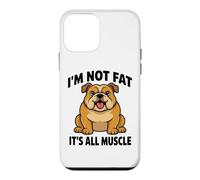 Custodia per iPhone 12 mini Bulldog inglese Im Not Fat Its All Muscle Dog Humor
