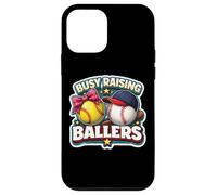 Custodia per iPhone 12 mini Busy Raising Ballers Softball Baseball Padre Papà Bambini Papà