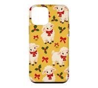 Custodia per iPhone 12 mini Campana con fiocco di agnello giallo senape rosso per Natale