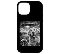 Custodia per iPhone 12 mini Cane Selfie con UFO Divertente Golden Retirever Mamma Alien UFO