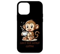 Custodia per iPhone 12 mini Cant Live Wout Caffè Carino Scimmia Cartoon