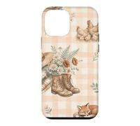Custodia per iPhone 12 mini Cappello da fattoria Stivali Agnello Polli Volpe Giardino Acquerello