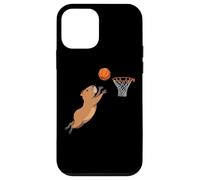 Custodia per iPhone 12 mini Capybara Playing Sports Wild Animal Rodents Basketball