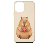Custodia per iPhone 12 mini Carino Capibara Holding Cuore Rosso Valentine Love