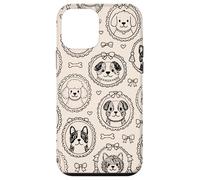 Custodia per iPhone 12 mini Carino disegnato a mano cane modello minimalista animale