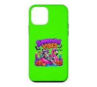 Custodia per iPhone 12 mini Carino Estate Halloween Scheletro Procione Summerween Pool Party