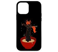 Custodia per iPhone 12 mini Carino gatto nero Ramen Noodle Anime Style Artwork