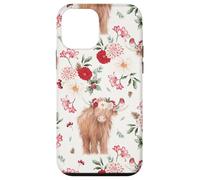 Custodia per iPhone 12 mini Carino Highland Mucca Rosa Floreale Scozzese Mucche Fattoria Ragazza