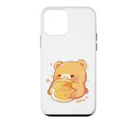 Custodia per iPhone 12 mini Carino Orso Chibi Mangiare da un barattolo di miele Divertente Kawaii Art
