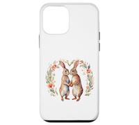 Custodia per iPhone 12 mini Carino paese coniglio coppia innamorato con un cuore