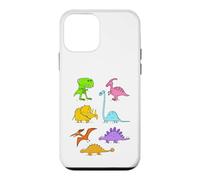 Custodia per iPhone 12 mini Carino T-Rex Triceratops Bambini Disegno Dinosauri Disegnati A Mano