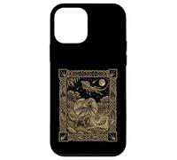 Custodia per iPhone 12 mini Carta dei tarocchi con lucertola dal collo celeste