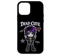 Custodia per iPhone 12 mini Cartello rock Dead Cute Goth Girl viola, stile emo art punk