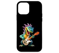Custodia per iPhone 12 mini Cartoon Dragon Rock Star Chitarra Elettrica Player Design