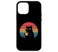 Custodia per iPhone 12 mini Cat Coffee Moody Morning Cafe Mom