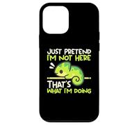 Custodia per iPhone 12 mini Chameleon not here funny animal quote for antisocial