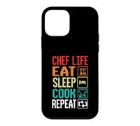 Custodia per iPhone 12 mini Chef Life Eat Cook Repeat Funny Cooking Chefs Lover