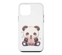 Custodia per iPhone 12 mini Chibi Panda Godendo Bubble Tea Kawaii Carino Boba Art