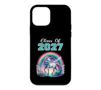 Custodia per iPhone 12 mini Classe senior del 2027 Cool White Unicorn High School Grad