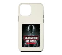 Custodia per iPhone 12 mini Classified Aliens Exist, grafica glitch, design fantascientifico retrò
