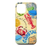 Custodia per iPhone 12 mini Coastal Lighthouse Sailboat Ocean Sunset Scenic Artwork