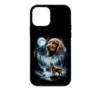 Custodia per iPhone 12 mini Cocker Spaniel Inglese Ulula alla Luna Retro 90's Dog