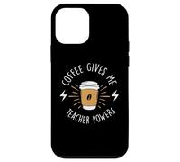 Custodia per iPhone 12 mini Coffee Gives Me Teacher Powers Cafeine Baristas Coffee Lover