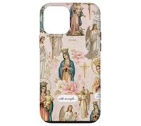 Custodia per iPhone 12 mini Collage cristiano cattolico floreale vintage della Vergine