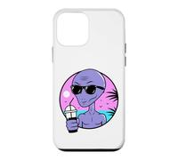 Custodia per iPhone 12 mini Cool Alien Drinking Summer Juice Illustration Graphic Design