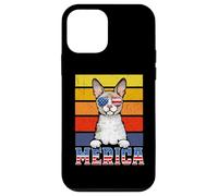 Custodia per iPhone 12 mini Cornish Rex Cat 4th Of July Merica American Mericat Cats