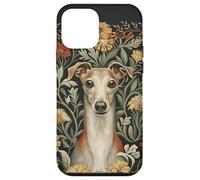 Custodia per iPhone 12 mini Cottage floreale da giardino con levriero italiano rosso fulvo