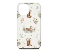 Custodia per iPhone 12 mini Cottage Stagno Anatre Anatroccoli Prato Fattoria Acquerello