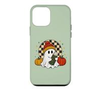 Custodia per iPhone 12 mini Cozy Autumn Ghost Pumpkin Thermos Carino Halloween Autunno