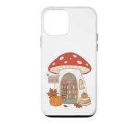Custodia per iPhone 12 mini Cozy Mushroom Bookstore Autumn Reading Book Lover