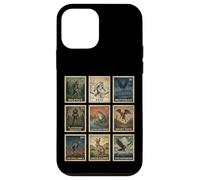 Custodia per iPhone 12 mini Cryptid Stamp Set Bigfoot Yeti Mothman Legendary Creatures