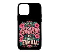 Custodia per iPhone 12 mini Cuore floreale famiglia spagnola citazione grafica Eres Corazon rosa
