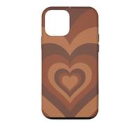 Custodia per iPhone 12 mini Custodia per telefono marrone a forma di cuore per amanti del cioccolato, regalo d'amore