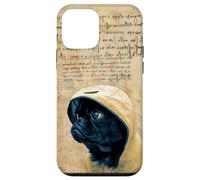 Custodia per iPhone 12 mini Cute Black Pug Motif For Pug Lovers For Rainy Days & Pug Mom