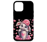 Custodia per iPhone 12 mini Cute Bunny In Valentines Basket Hearts For Rabbit Mom