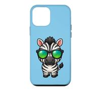 Custodia per iPhone 12 mini Cute Chibi Zebra in occhiali da sole design minimalista