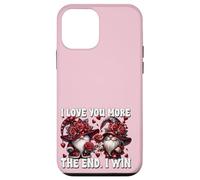 Custodia per iPhone 12 mini Cute Gnome I Love You More The End I Win Pink Valentines