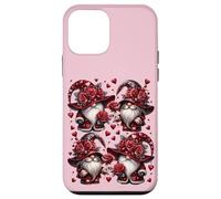 Custodia per iPhone 12 mini Cute Heart Pattern Gothic Flowers Gnome Pink Valentines