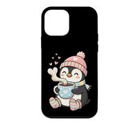 Custodia per iPhone 12 mini Cute Penguin Hot Cocoa Winter Beanie Scarf Socks