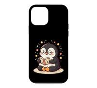 Custodia per iPhone 12 mini Cute Penguin Reading Book Lover Art
