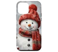 Custodia per iPhone 12 mini Cute Snowman, Red Knit Hat & Scarf - Cozy Winter Christmas