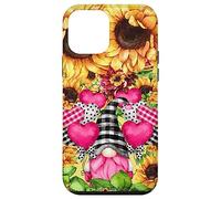 Custodia per iPhone 12 mini Cute Sunflower Pattern For Women Pink Valentines Gnome