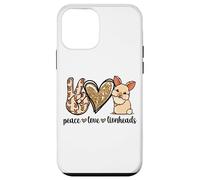 Custodia per iPhone 12 mini Cute Womens Girls Kawaii Peace Love Lionhead Rabbit Lover